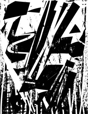 Çizik ve çiziklerle dolu siyah beyaz bir arka plan. Soyut vektör illüstrasyonu.