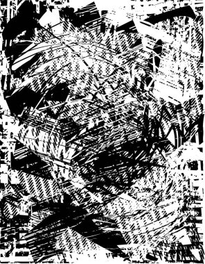 Çizik ve çiziklerle dolu siyah beyaz bir arka plan. Soyut vektör illüstrasyonu.