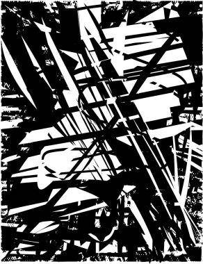 Çizik ve çiziklerle dolu siyah beyaz bir arka plan. Soyut vektör illüstrasyonu.