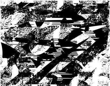 Çizik ve çiziklerle dolu siyah beyaz bir arka plan. Soyut vektör illüstrasyonu.