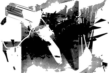 Çizik ve çiziklerle dolu siyah beyaz bir arka plan. Soyut vektör illüstrasyonu.