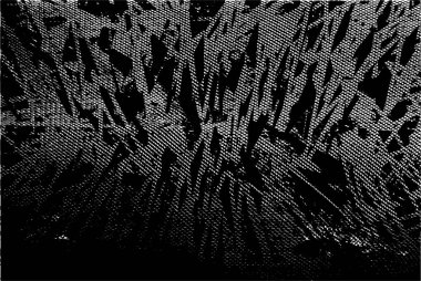 Siyah beyaz desenli, noktalı, lekeli, çizik ve çizikli sıkıntılı bir arkaplan. Soyut vektör illüstrasyonu.