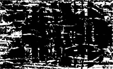 Siyah beyaz desenli, noktalı, lekeli, çizik ve çizikli sıkıntılı bir arkaplan. Soyut vektör illüstrasyonu.