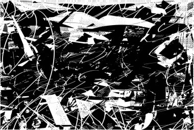 Çizik ve çiziklerle dolu siyah beyaz bir arka plan. Soyut vektör illüstrasyonu.