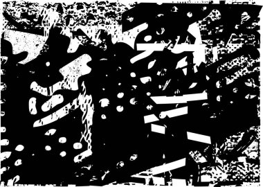 Çizik ve çiziklerle dolu siyah beyaz bir arka plan. Soyut vektör illüstrasyonu.