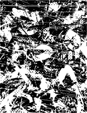 Çizik ve çiziklerle dolu siyah beyaz bir arka plan. Soyut vektör illüstrasyonu.