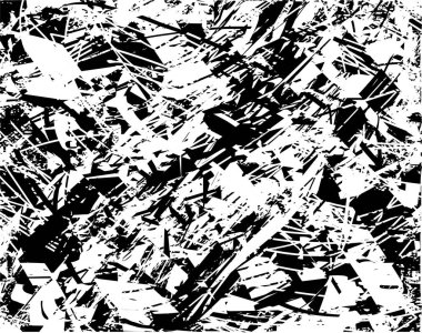 Çizik ve çiziklerle dolu siyah beyaz bir arka plan. Soyut vektör illüstrasyonu.