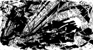 Çizik ve çiziklerle dolu siyah beyaz bir arka plan. Soyut vektör illüstrasyonu.