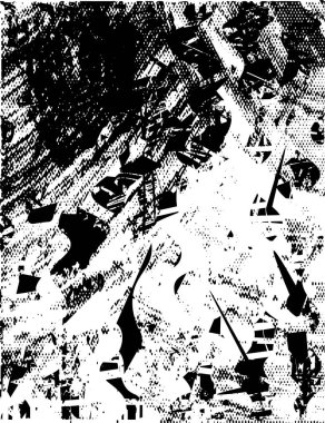 Çizik ve çiziklerle dolu siyah beyaz bir arka plan. Soyut vektör illüstrasyonu.