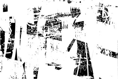 Çizik ve çiziklerle dolu siyah beyaz bir arka plan. Soyut vektör illüstrasyonu.