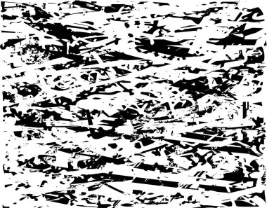 Siyah beyaz desenli, noktalı, lekeli, çizik ve çizikli sıkıntılı bir arkaplan. Soyut vektör illüstrasyonu.