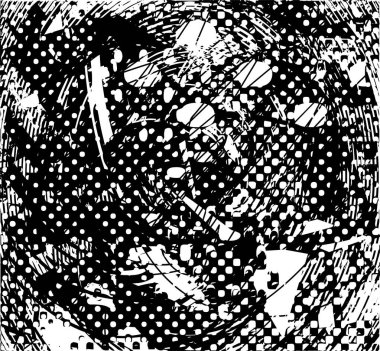 Çizik ve çiziklerle dolu siyah beyaz bir arka plan. Soyut vektör illüstrasyonu.