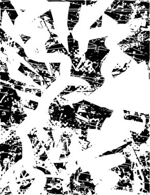 Çizik ve çiziklerle dolu siyah beyaz bir arka plan. Soyut vektör illüstrasyonu.