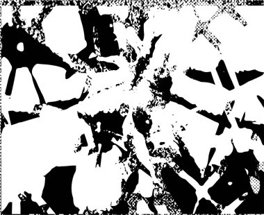 Çizik ve çiziklerle dolu siyah beyaz bir arka plan. Soyut vektör illüstrasyonu.