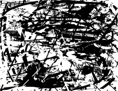 Çizik ve çiziklerle dolu siyah beyaz bir arka plan. Soyut vektör illüstrasyonu.