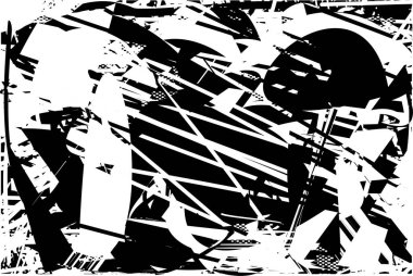 Çizik ve çiziklerle dolu siyah beyaz bir arka plan. Soyut vektör illüstrasyonu.