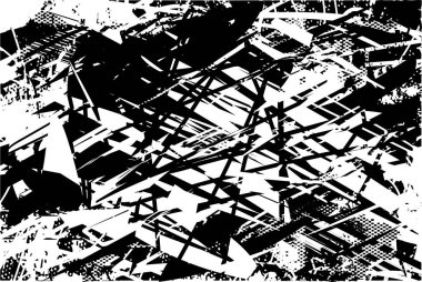 Çizik ve çiziklerle dolu siyah beyaz bir arka plan. Soyut vektör illüstrasyonu.