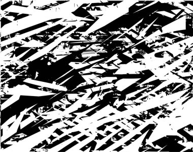 Siyah beyaz desenli, noktalı, lekeli, çizik ve çizikli sıkıntılı bir arkaplan. Soyut vektör illüstrasyonu.