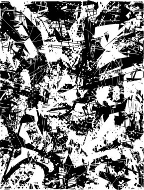 Çizik ve çiziklerle dolu siyah beyaz bir arka plan. Soyut vektör illüstrasyonu.