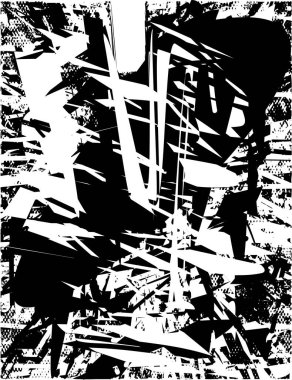 Çizik ve çiziklerle dolu siyah beyaz bir arka plan. Soyut vektör illüstrasyonu.