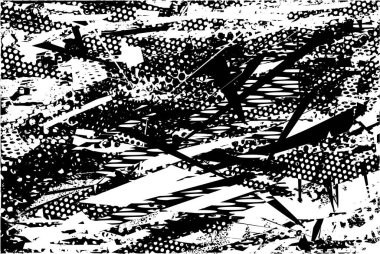 Çizik ve çiziklerle dolu siyah beyaz bir arka plan. Soyut vektör illüstrasyonu.