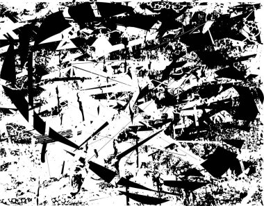 Çizik ve çiziklerle dolu siyah beyaz bir arka plan. Soyut vektör illüstrasyonu.