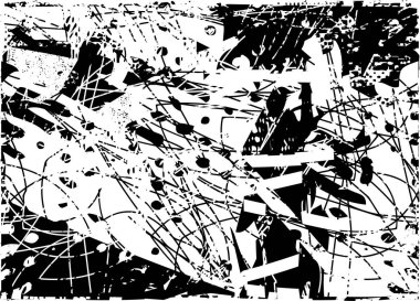 Çizik ve çiziklerle dolu siyah beyaz bir arka plan. Soyut vektör illüstrasyonu.