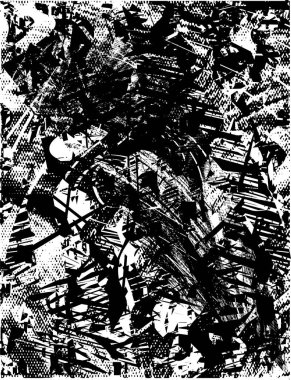 Çizik ve çiziklerle dolu siyah beyaz bir arka plan. Soyut vektör illüstrasyonu.