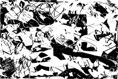 Çizik ve çiziklerle dolu siyah beyaz bir arka plan. Soyut vektör illüstrasyonu.