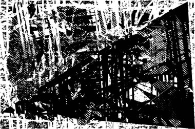 Siyah beyaz desenli, noktalı, lekeli, çizik ve çizikli sıkıntılı bir arkaplan. Soyut vektör illüstrasyonu.