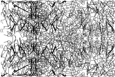 Siyah beyaz desenli, noktalı, lekeli, çizik ve çizikli sıkıntılı bir arkaplan. Soyut vektör illüstrasyonu.