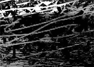 Siyah beyaz desenli, noktalı, lekeli, çizik ve çizikli sıkıntılı bir arkaplan. Soyut vektör illüstrasyonu.