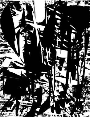 Çizik ve çiziklerle dolu siyah beyaz bir arka plan. Soyut vektör illüstrasyonu.