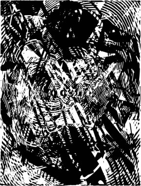 Çizik ve çiziklerle dolu siyah beyaz bir arka plan. Soyut vektör illüstrasyonu.