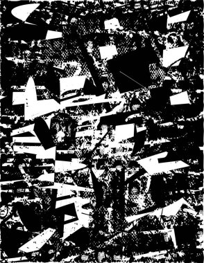 Çizik ve çiziklerle dolu siyah beyaz bir arka plan. Soyut vektör illüstrasyonu.