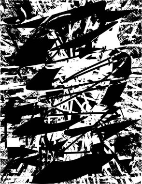 Çizik ve çiziklerle dolu siyah beyaz bir arka plan. Soyut vektör illüstrasyonu.