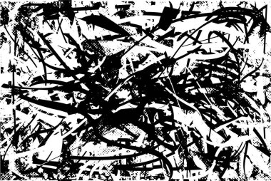 Çizik ve çiziklerle dolu siyah beyaz bir arka plan. Soyut vektör illüstrasyonu.