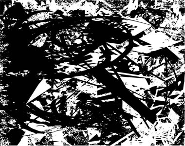 Çizik ve çiziklerle dolu siyah beyaz bir arka plan. Soyut vektör illüstrasyonu.