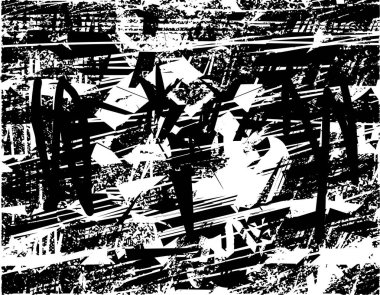 Çizik ve çiziklerle dolu siyah beyaz bir arka plan. Soyut vektör illüstrasyonu.