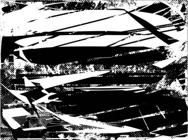 Çizik ve çiziklerle dolu siyah beyaz bir arka plan. Soyut vektör illüstrasyonu.