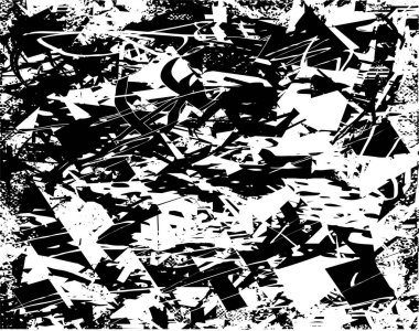 Çizik ve çiziklerle dolu siyah beyaz bir arka plan. Soyut vektör illüstrasyonu.