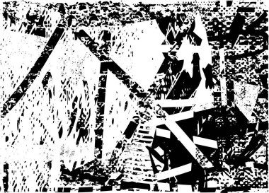 Çizik ve çiziklerle dolu siyah beyaz bir arka plan. Soyut vektör illüstrasyonu.