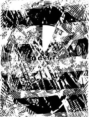 Çizik ve çiziklerle dolu siyah beyaz bir arka plan. Soyut vektör illüstrasyonu.