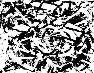 Çizik ve çiziklerle dolu siyah beyaz bir arka plan. Soyut vektör illüstrasyonu.