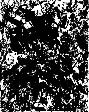 Siyah beyaz desenli, noktalı, lekeli, çizik ve çizikli sıkıntılı bir arkaplan. Soyut vektör illüstrasyonu.