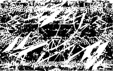 Çizik ve çiziklerle dolu siyah beyaz bir arka plan. Soyut vektör illüstrasyonu.