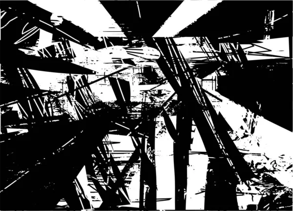 Siyah beyaz desenli, noktalı, lekeli, çizik ve çizikli sıkıntılı bir arkaplan. Soyut vektör illüstrasyonu.