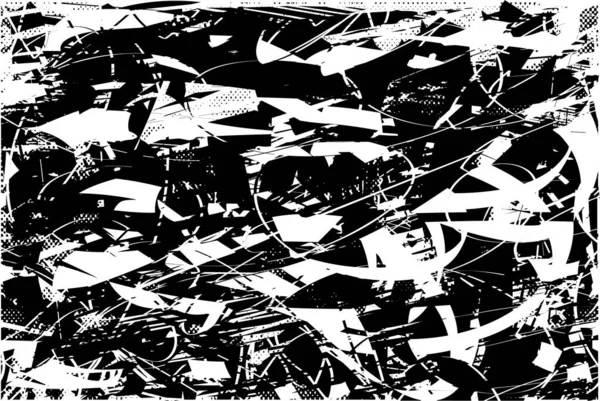 Çizik ve çiziklerle dolu siyah beyaz bir arka plan. Soyut vektör illüstrasyonu.