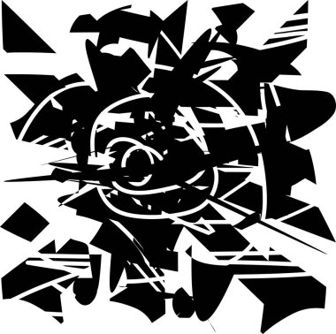 Çizik ve çiziklerle dolu siyah beyaz bir arka plan. Soyut vektör illüstrasyonu.