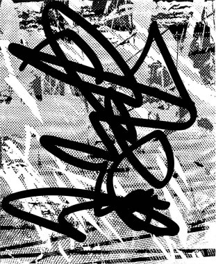 Çizik ve çiziklerle dolu siyah beyaz bir arka plan. Soyut vektör illüstrasyonu.